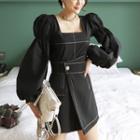 Set: Puff-sleeve Blouse + Skort