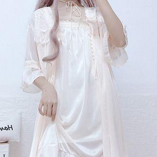 Set: Sleep Dress + Lace Panel Robe