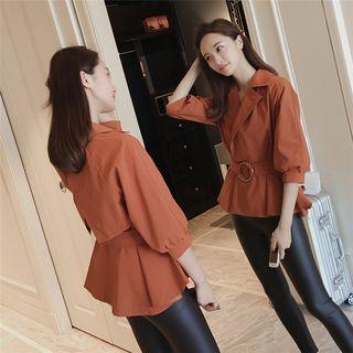 Cropped 3/4 Sleeve Trench Coat