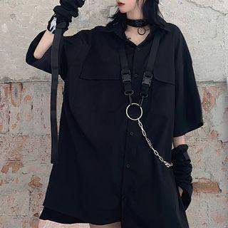 Elbow-sleeve Shirt / Body Chain / Set