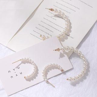 Beaded Crescent Earring