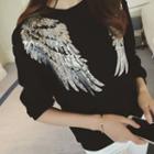 Sequined Wings Pullover