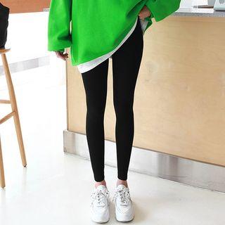 Letter Patch Napped Leggings