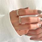 Layered Sterling Silver Ring 925 Sterling Silver - Silver - One Size