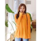 Plus Size Loose-fit Long-sleeve Cotton T-shirt