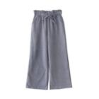 Paperbag Waist Wide-leg Suede Pants