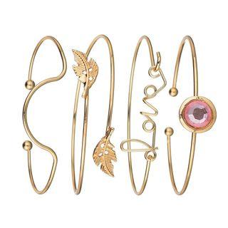 Set: Alloy Open Bangle (assorted Designs) As Shown In Figure - One Size
