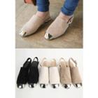 Faux-suede Metal-toe Sling-back Flats