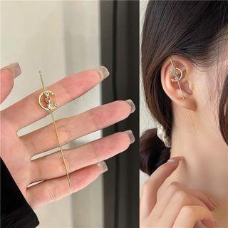 Moon Alloy Cuff Earring 1 Pc - Gold - One Size