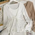 Set: Camisole Top + Asymmetrical Open-front Loose Top