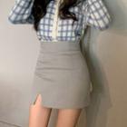 Cutout A-line Miniskirt