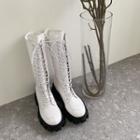 Lug-sole Lace-up Tall Boots