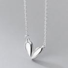 925 Sterling Silver Heart Necklace 1 Pc - Silver - One Size