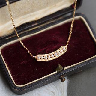 Beaded Pendant Necklace Gold - One Size