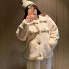 Button Fleece Jacket / A-line Skirt