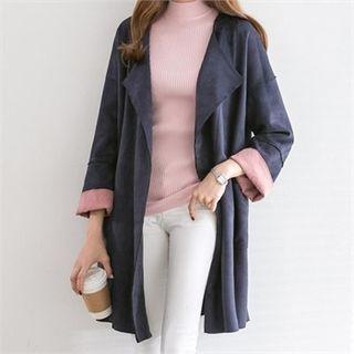 Open-front Color-block Jacket