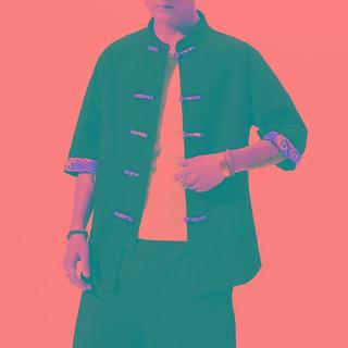 Elbow-sleeve Button-up Jacket