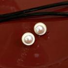 Freshwater Pearl Alloy Earring Type A - 1 Pair - White - One Size