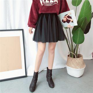 Tulle-panel A-line Skirt