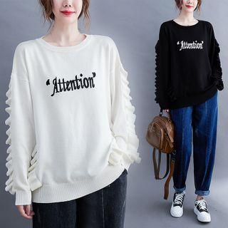 Ruffled Lettering Sweatshirt
