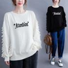 Ruffled Lettering Sweatshirt