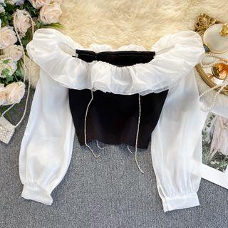 Two Tone Chiffon Top