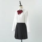 Set: Plain Shirt + Pleated Skirt + Bow Tie
