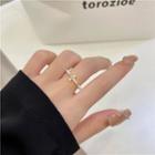 Flower Rhinestone Alloy Ring Ring - One Size