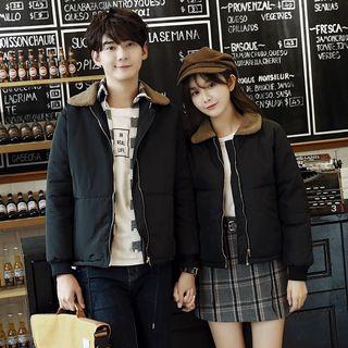 Couple Matching Fleece Collar Padded Jacket