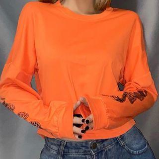 Snake Print Cropped Sweatshirt