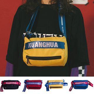 Contrast Color Lettering Sling Bag