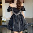 Puff-sleeve Heart Dress