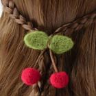 Fleece Cherry Hair Tie / Hair Clip