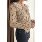 Capelet Floral Crepe Blouse Ivory - One Size