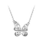 Elegant Fashion Butterfly Pendant With Cubic Zircon And Necklace Silver - One Size