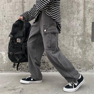 Drawstring-cuff Cargo Jeans