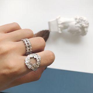 Melting Sterling Silver Open Ring K687 - Silver - One Size