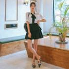 Flap-pocket Sheer Shirt With Tie