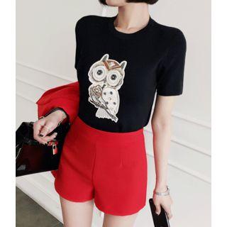 Round-neck Sequined Knit Top