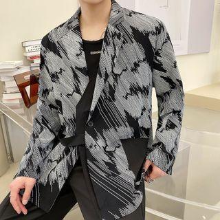 Mock Two-piece Print Blazer
