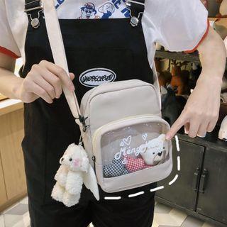 Pvc Panel Nylon Crossbody Bag