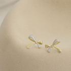 Bow Alloy Earring 1 Pair - Silver Needle - Gold - One Size