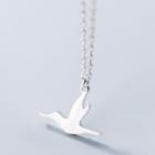 Brushed 925 Sterling Silver Bird Pendant Necklace S925 Sterling Silver Pendant Necklace - One Size