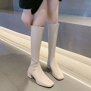 Faux Leather Chunky Heel Short Boots (various Designs)