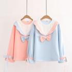 Ribbon Drawstring-cuff Pullover