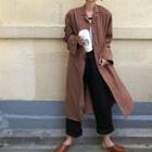 Notched-lapel Long Shirtdress Brown - One Size