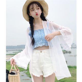 Light Jacket / Ruffle Camisole Top