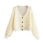 Puff-sleeve Cardigan Off-white - One Size