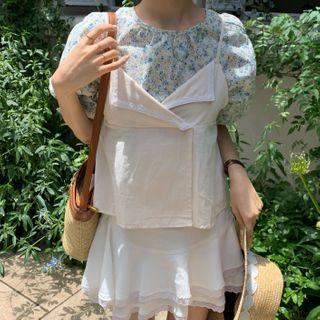 Floral Short-sleeve Top / Camisole Top