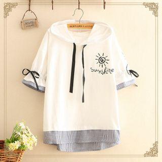 Short-sleeve Paneled Hoodie